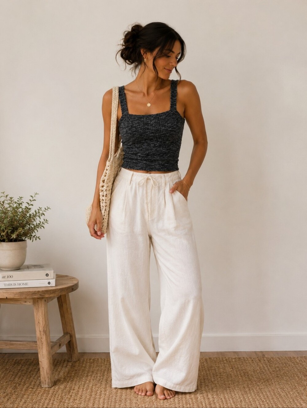 NWT! Bobeau Grey Knit Tank Top